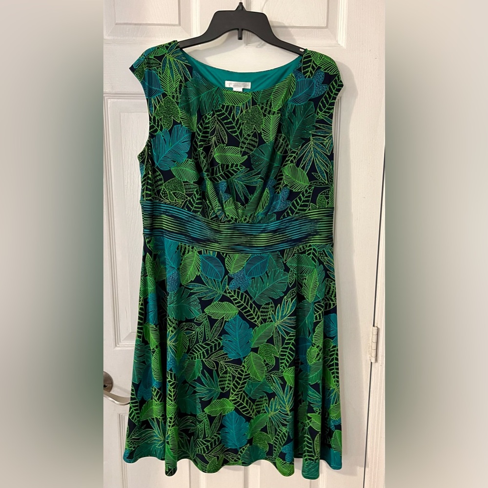 EUC 1X dress green print